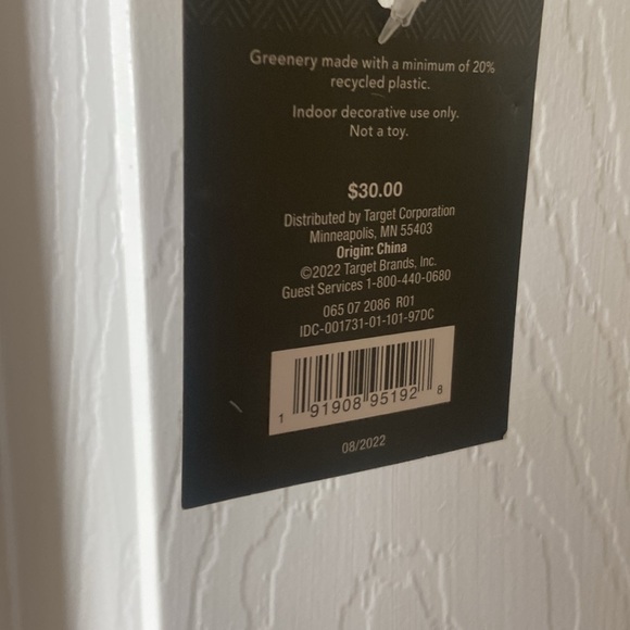 Threshold Ivory & Gold Floral Boho wreath nwt door hanger 15” - Picture 6 of 6